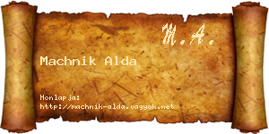 Machnik Alda névjegykártya